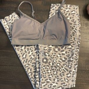 Aerie Offline leopard leggings and sports bra